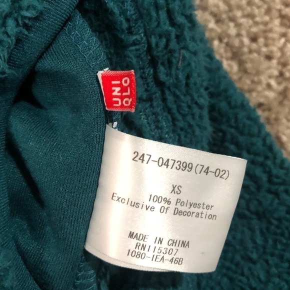 Reversible Teal Fleece and Warm Teddy Bear Fleece Full Zip Jacket extra small XS - Picture 9 of 11